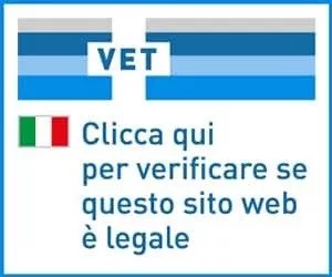 Certificazione veterinaria con bandiera italiana e testo di verifica legale.