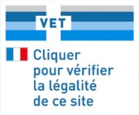 Logo VET con bandiera francese e testo di verifica legale.